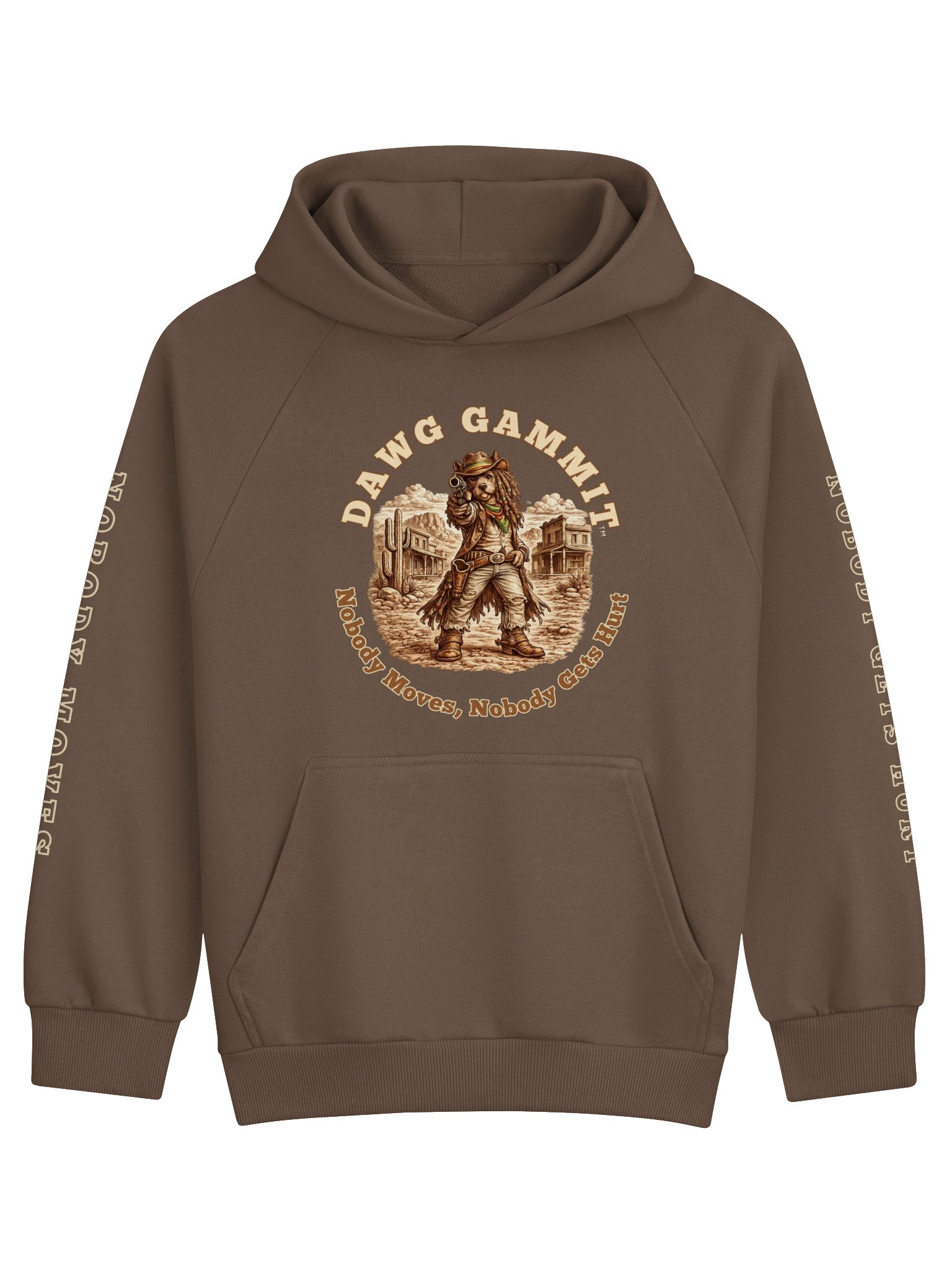DAWG GAMMIT™ SUPER HEAVYWEIGHT POODLE BROWN HOODIE product image (1)
