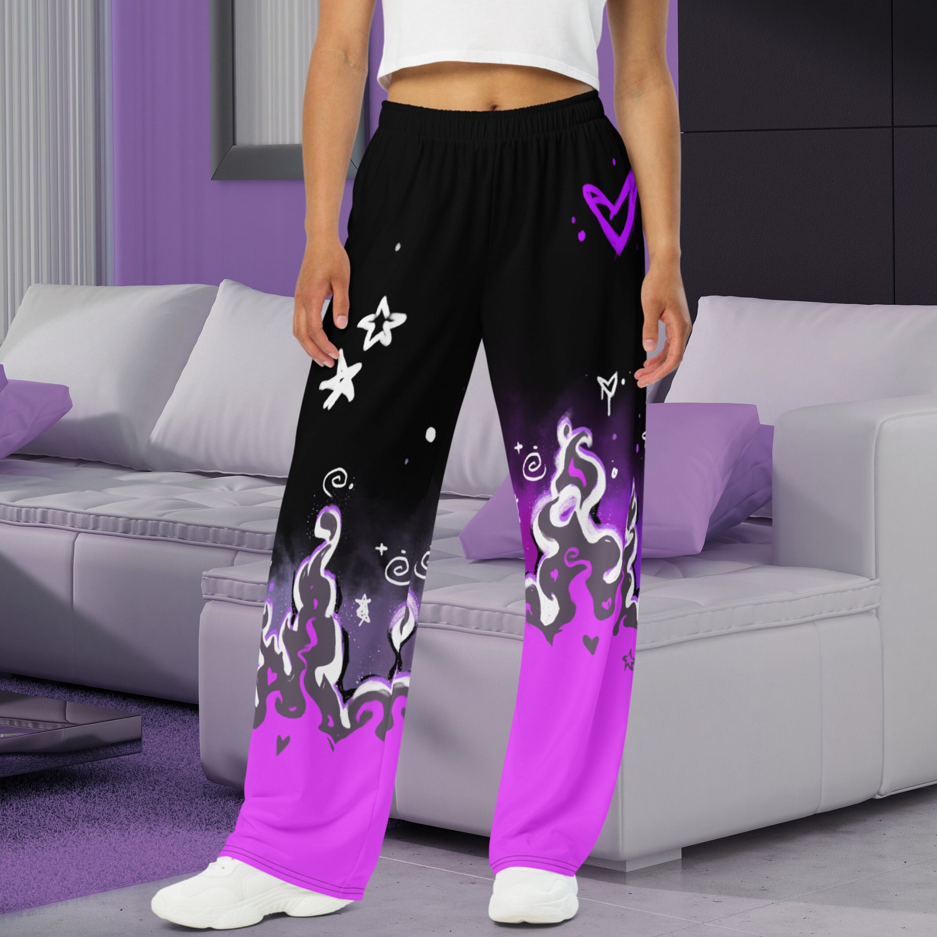 RISE Collection: Subtle Asexual Pride Phoenix Wide Leg Pants product image (1)