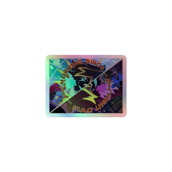 Morning Bird & Night Owl Holographic Sticker product image (1)