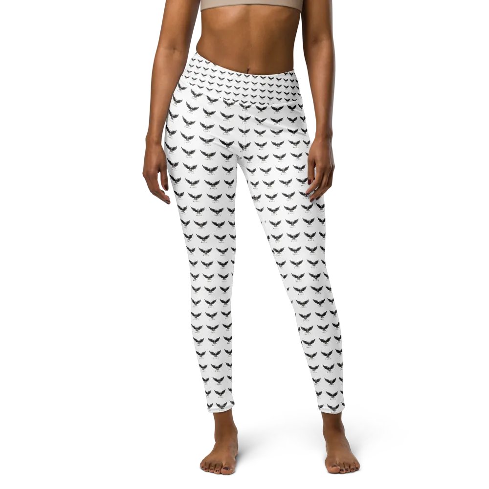 Eagle Women's White Yoga Leggings - All-Over Eagle Design with Inside Pocket product image (1)