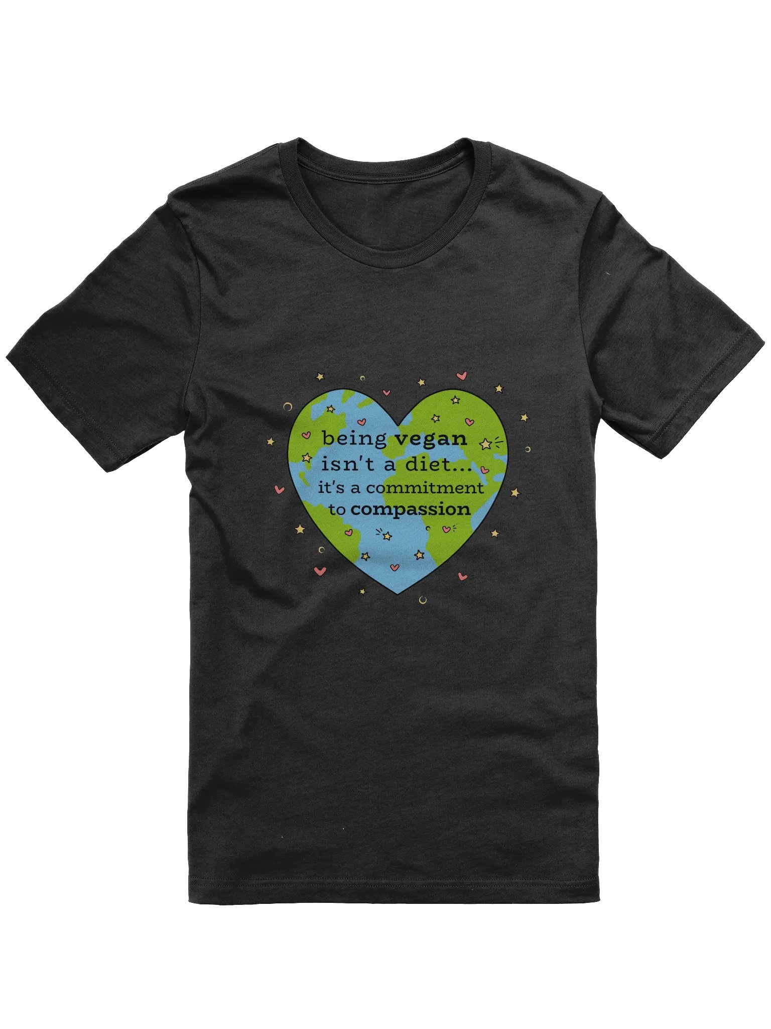 “Being Vegan Isn’t a Diet” Unisex Black T-Shirt product image (2)