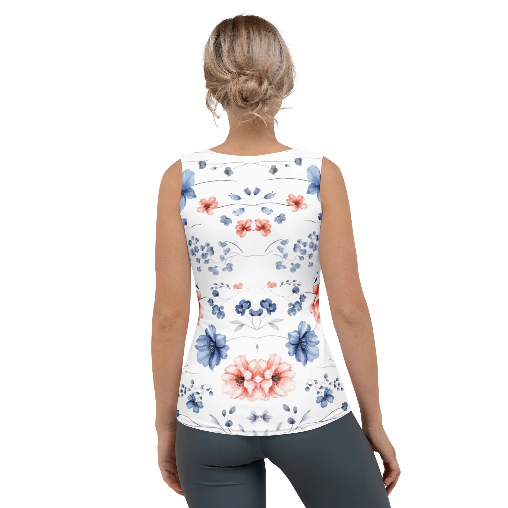 Gentle wildflowers: A watercolor dream in blue & peach Blossom Breeze Women's Tank Top product image (2)