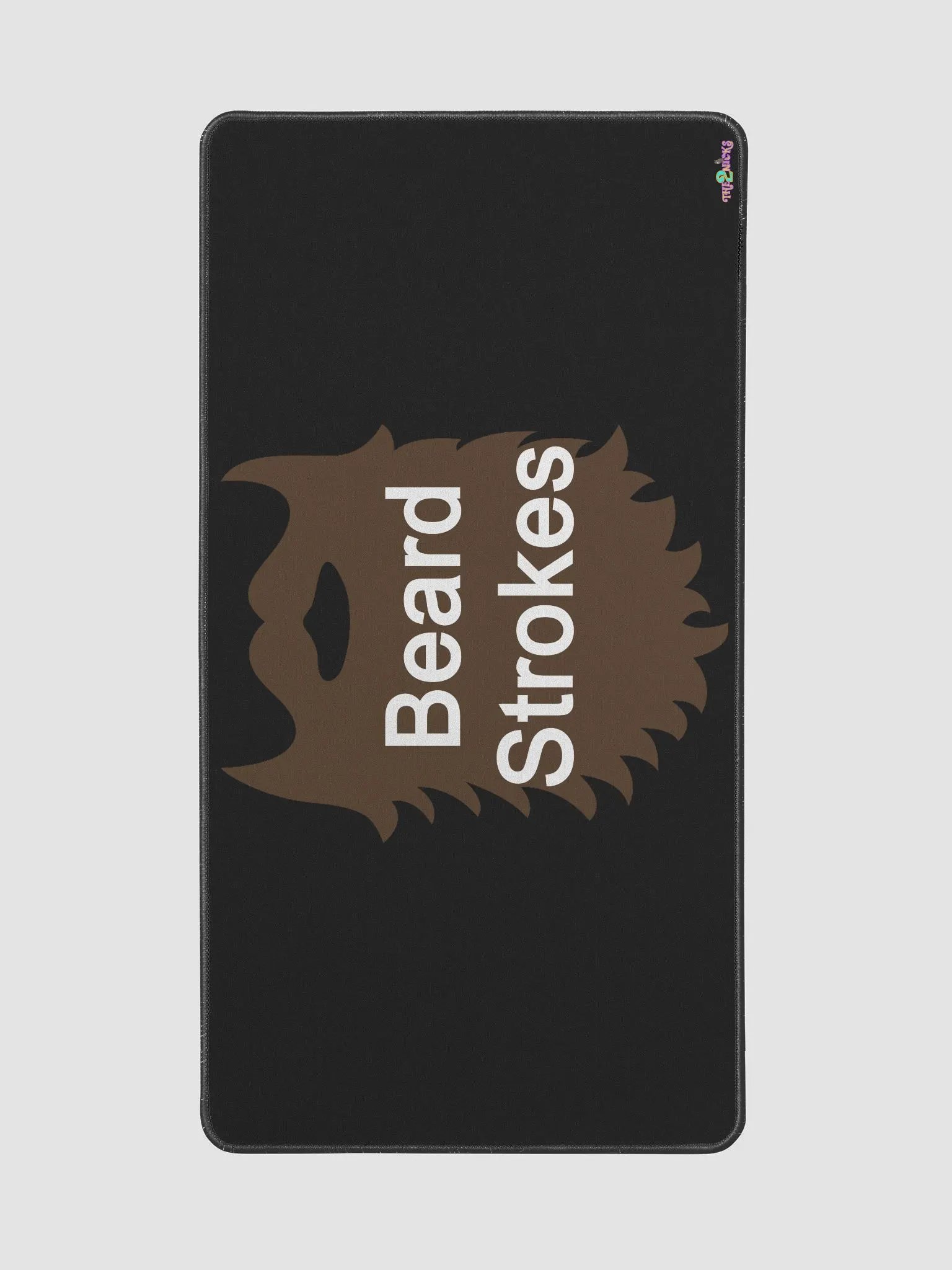 Brown Beard Strokes Desk Mat (Black) product image (2)