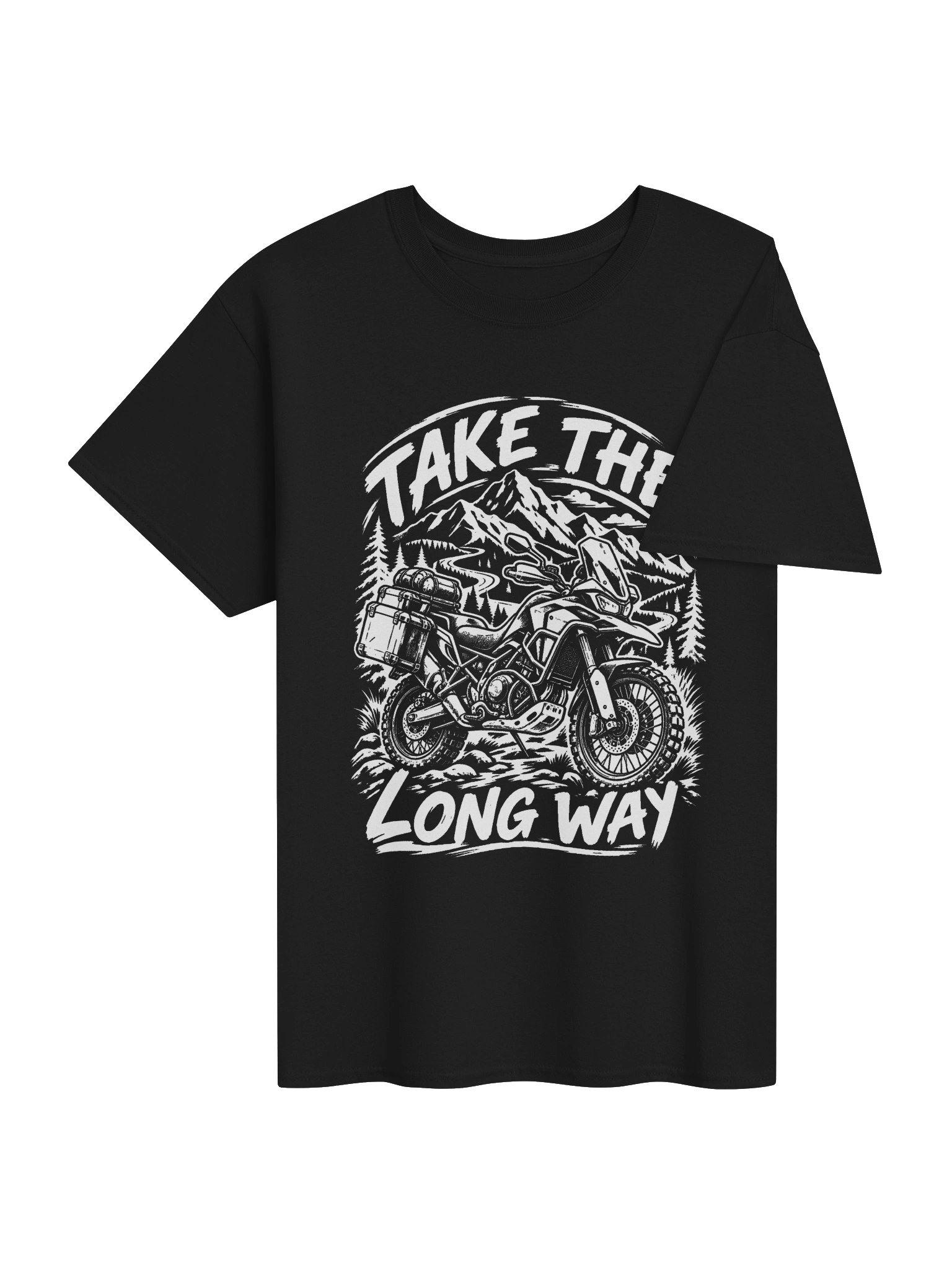 Take the Long Way Vintage Adventure Motorcycle T-Shirt product image (4)