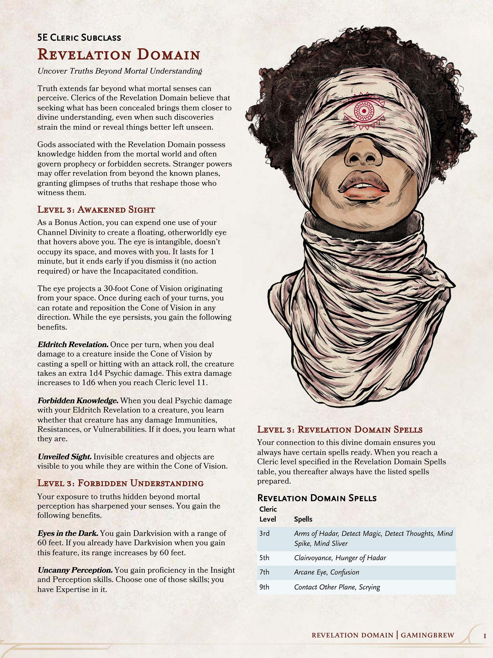 Revelation Domain | 5.5E Cleric Subclass product image (2)