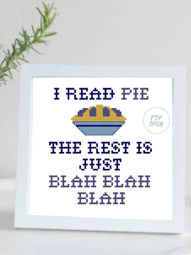 I Read Pie - Cross Stitch Pattern product image (2)
