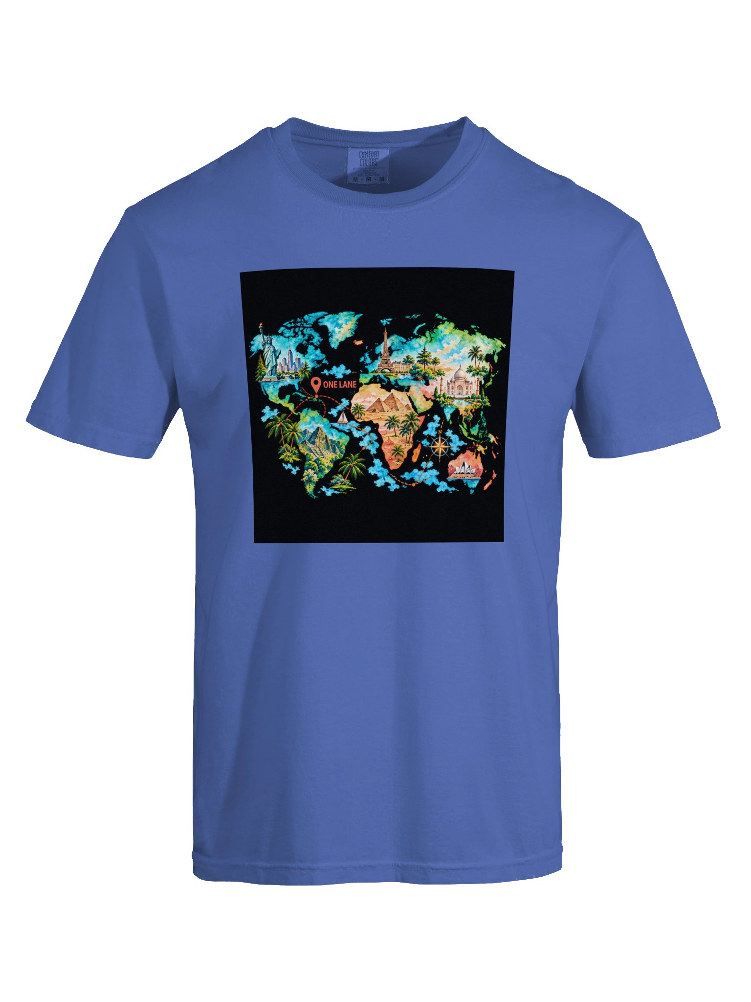 One Lane Travel Map Graphic Tee product image (61)
