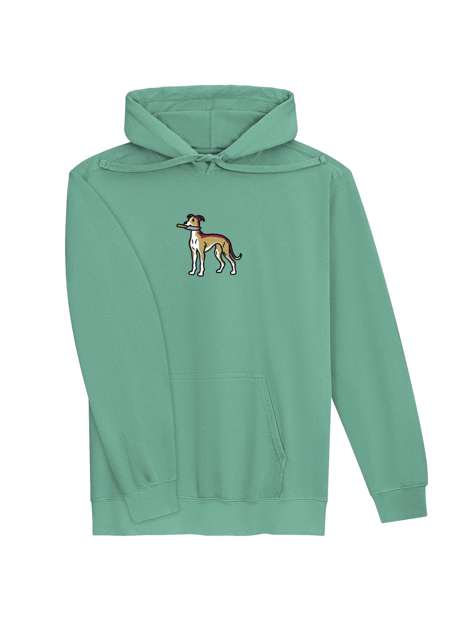 Funny Chibi-Style Greyhound(Sable & White) Embroidered Premium Hoodie product image (43)