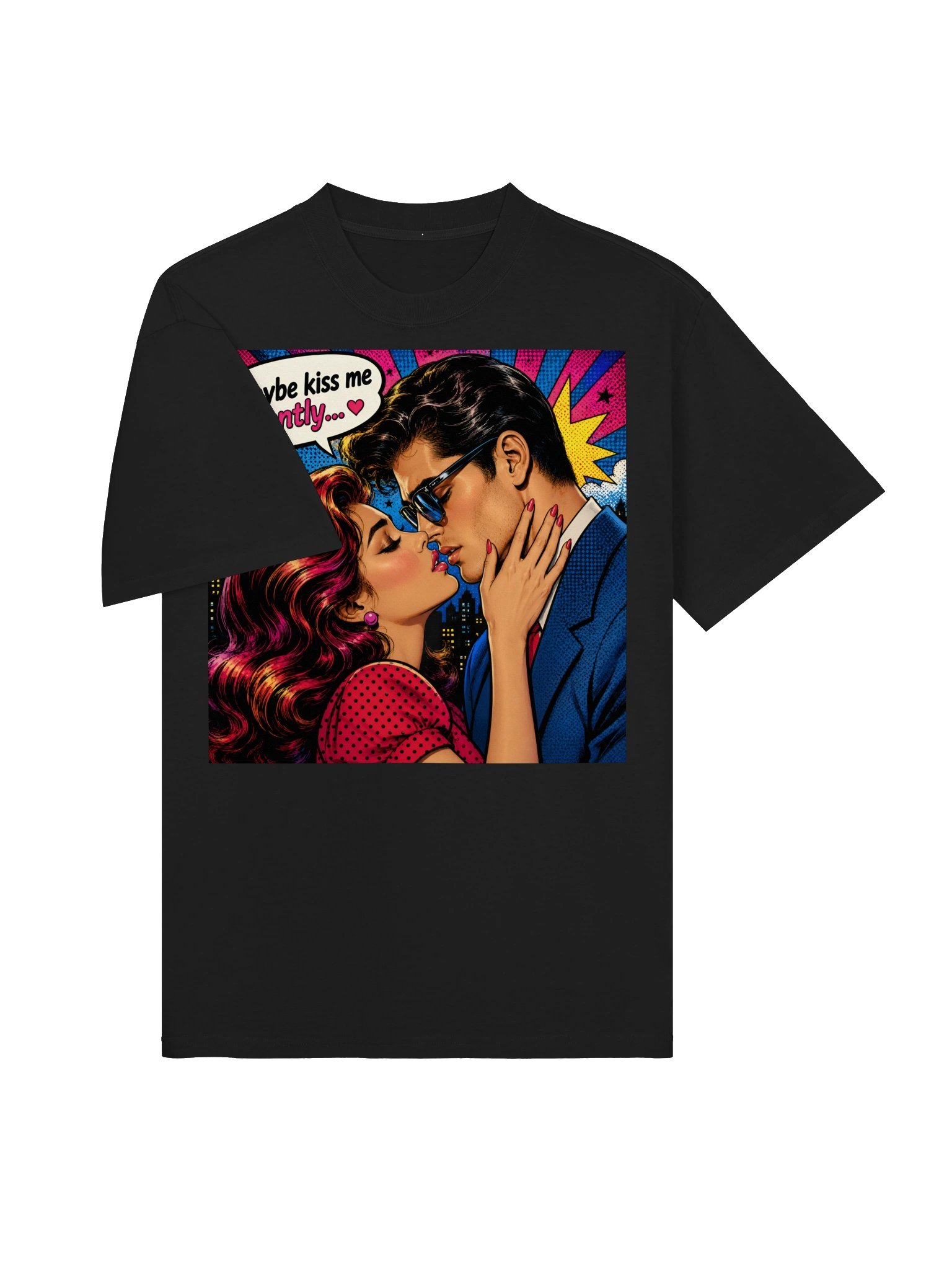 MAYBE KISS ME GENTLY ❤️ VINTAGE COMIC ROMANCE T-SHIRT product image (4)