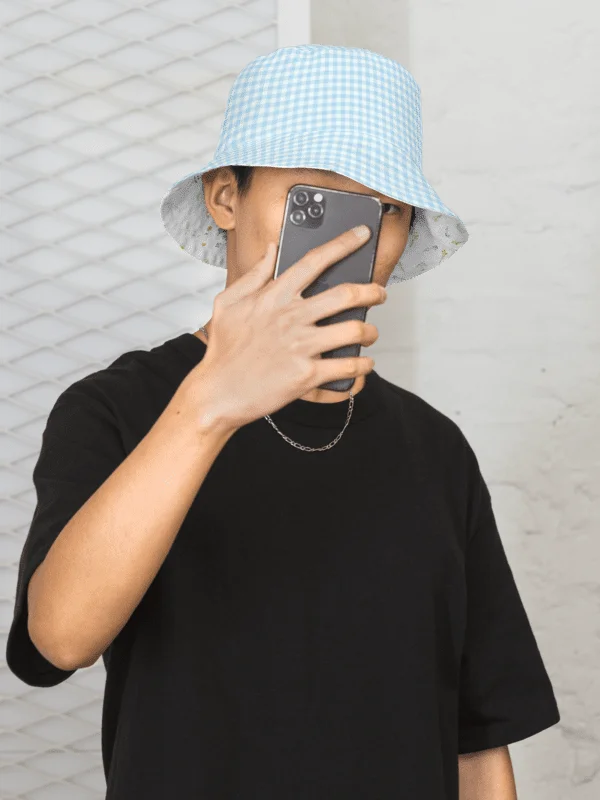 COTTAGE FLOWERS WHITE GINGHAM Reversible Bucket Hat - Wendehut fürs Festival product image (3)