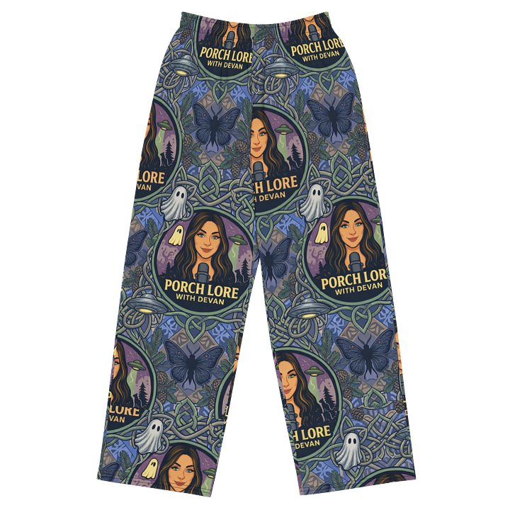 PORCH LORE DEVAN PERIWINKLE MOTH UNISEX WIDE-LEG PANTS product image (1)
