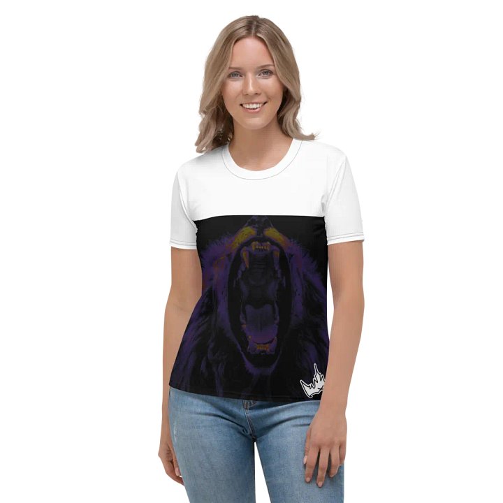 “FIRE” & CROWN™ logo print—short-sleeve crew women’s (two-tone) product image (1)