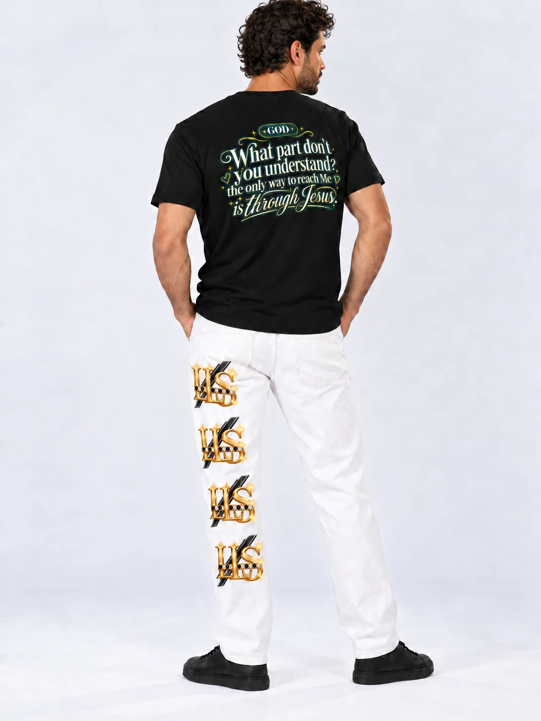 904 You & Me 2 — Through Jesus White & Teal Faith-Based T-Shirt product image (6)
