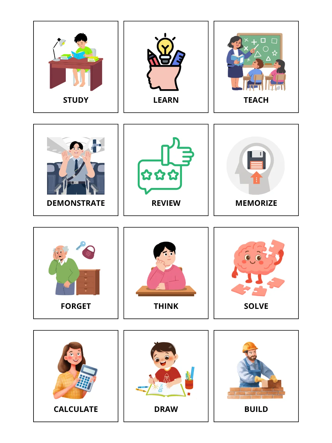 Editable English Action Verbs Flashcards & Worksheets Pack | 100% Customizable in Canva product image (8)