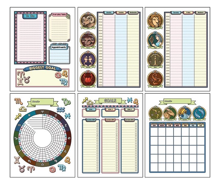 Colored Zodiac Printable Planner product image (1)