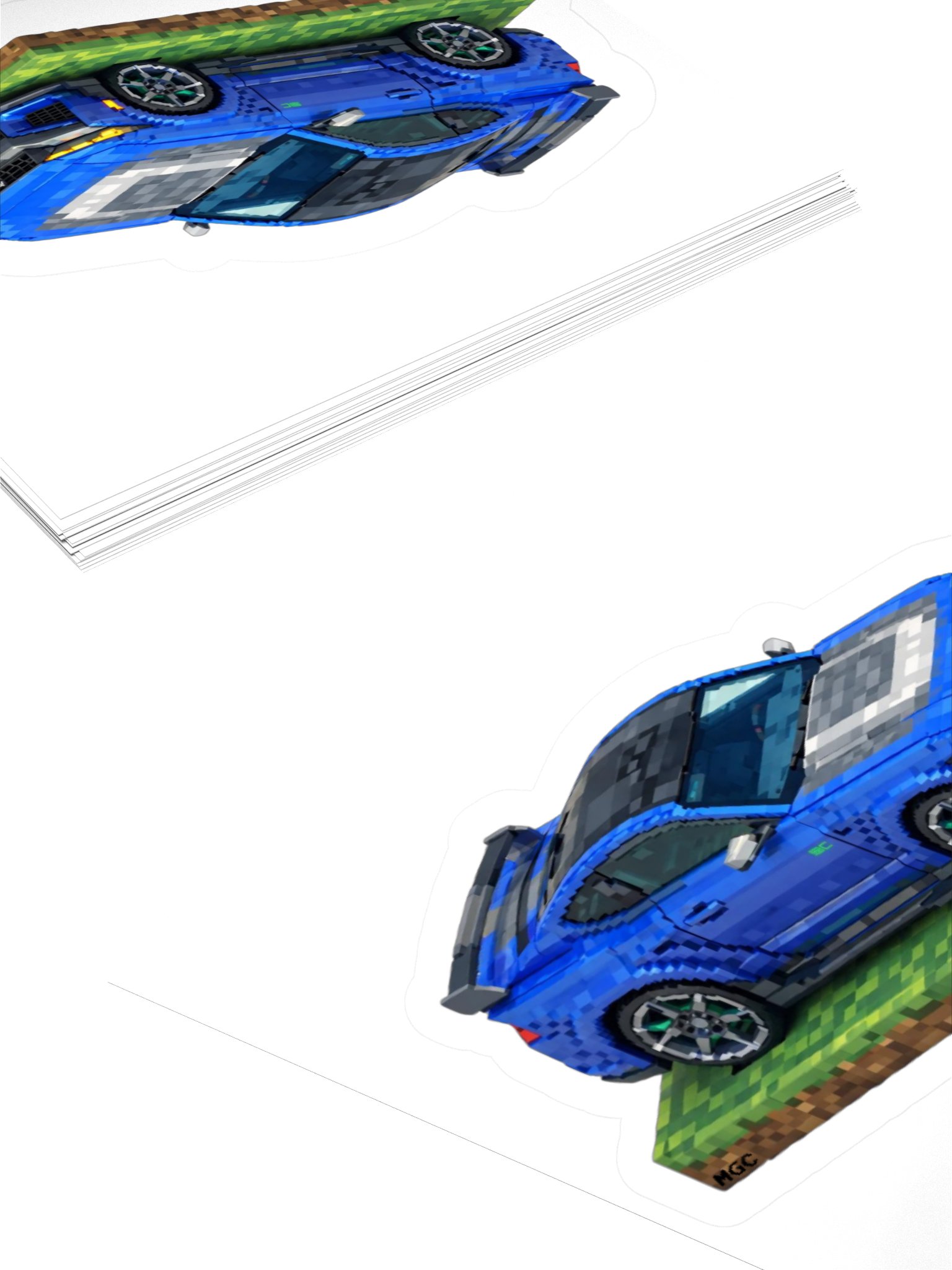 Blue Ford Mustang Dark Horse Sticker (Pixel, Retro, Minecraft) product image (10)