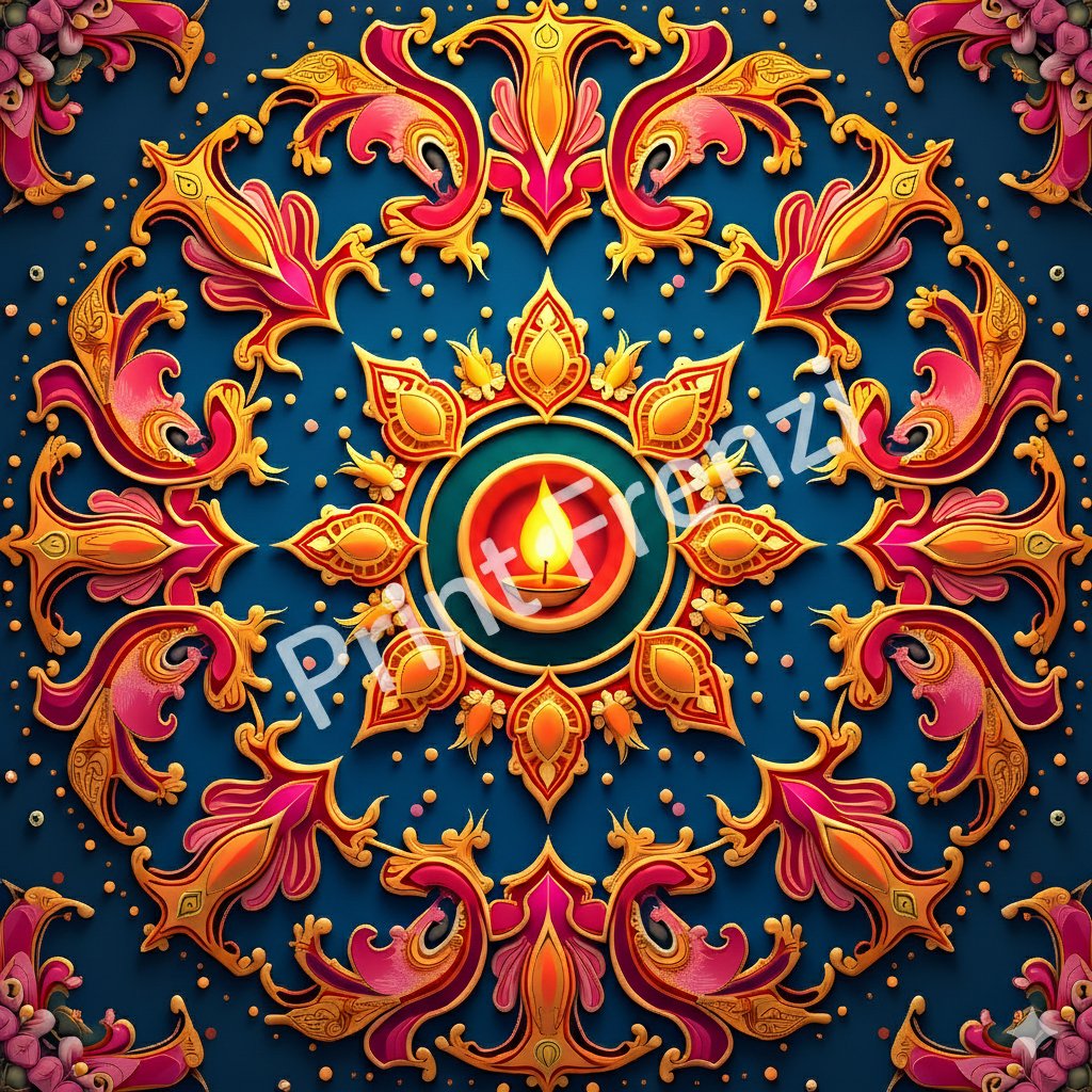 116 Diwali Mandala Clipart Bundle | High Resolution PNG Rangoli, Lotus, Paisley and Diya Designs product image (2)