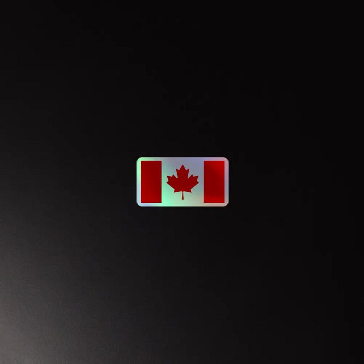 Canadian Flag Holographic Sticker product image (2)