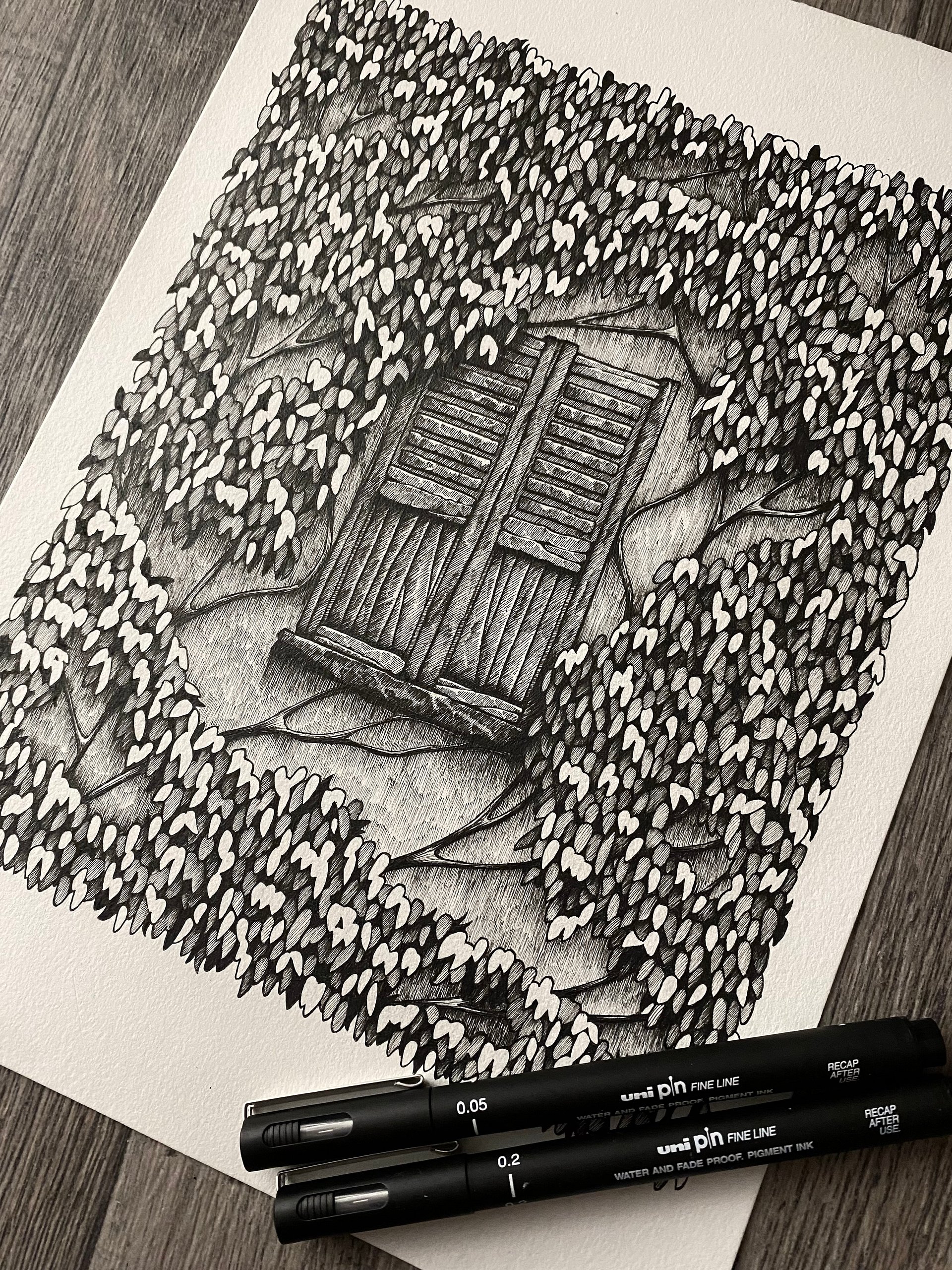 Window In The Woods - Framed Original Ink Artwork product image (3)