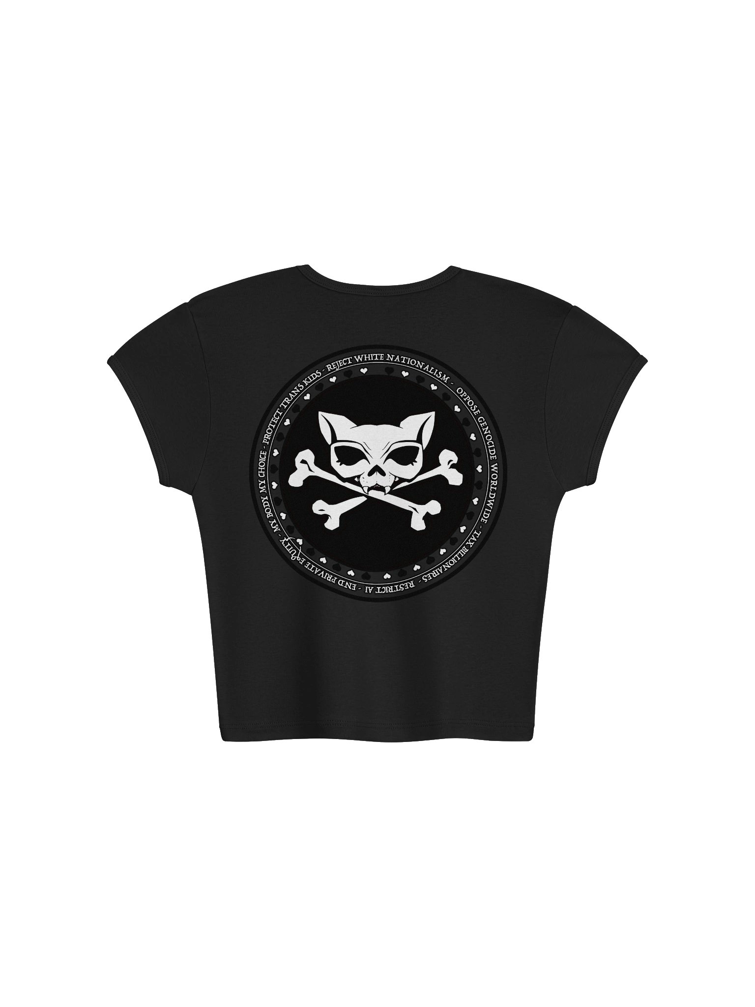 Not a Domme + My Politics Just a Goth White Ink Crop Top product image (2)