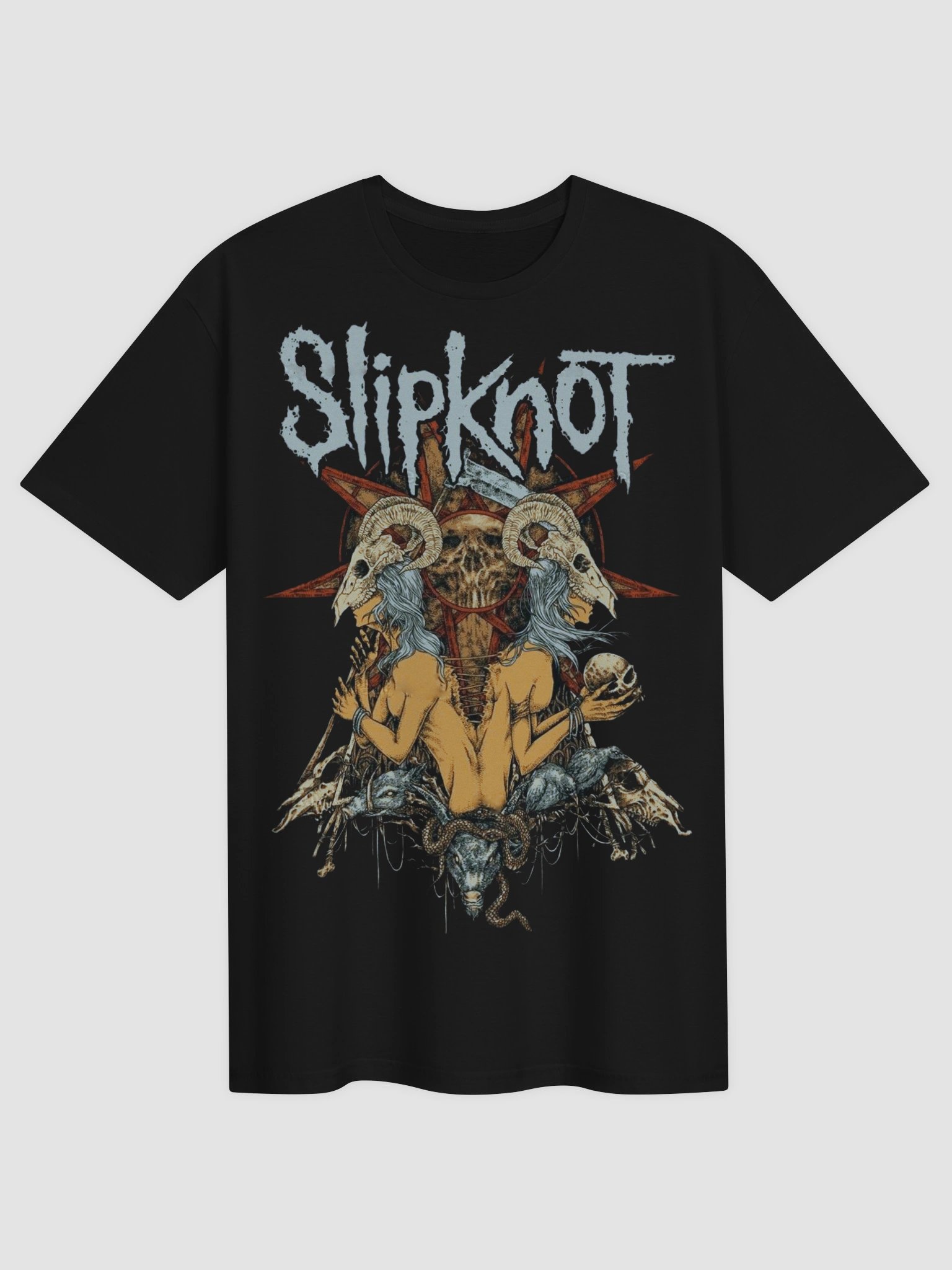 Slipknot Occult Skull T-Shirt | Dark Art Bound Figure Design | 1999 Debut Era Nu Metal Collector Tee product image (2)