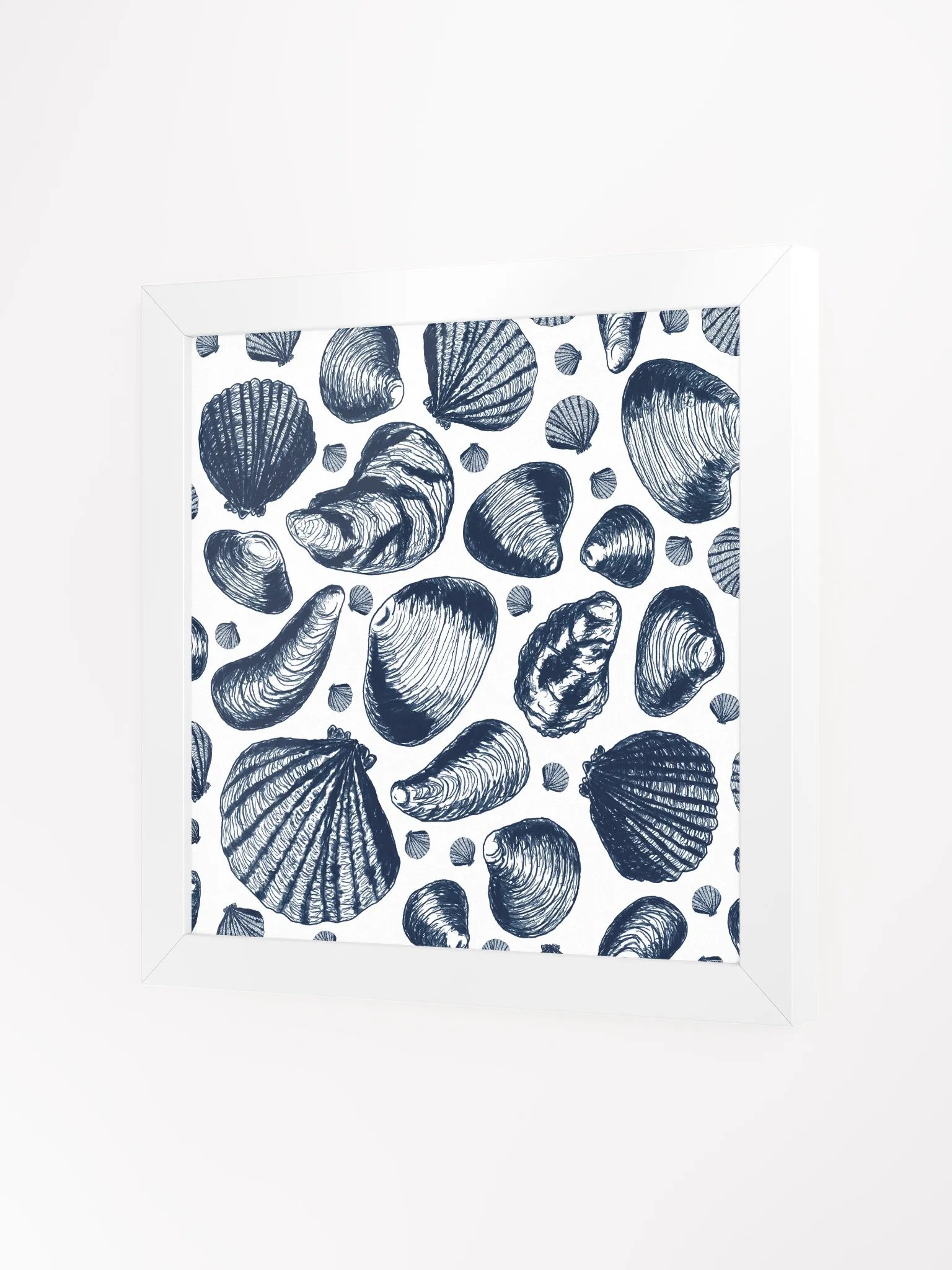 New England Tidal Treasures | Navy on White | by Monique Faella Designs™ | Framed Coastal Wall Art | Museum-Quality Print product image (3)