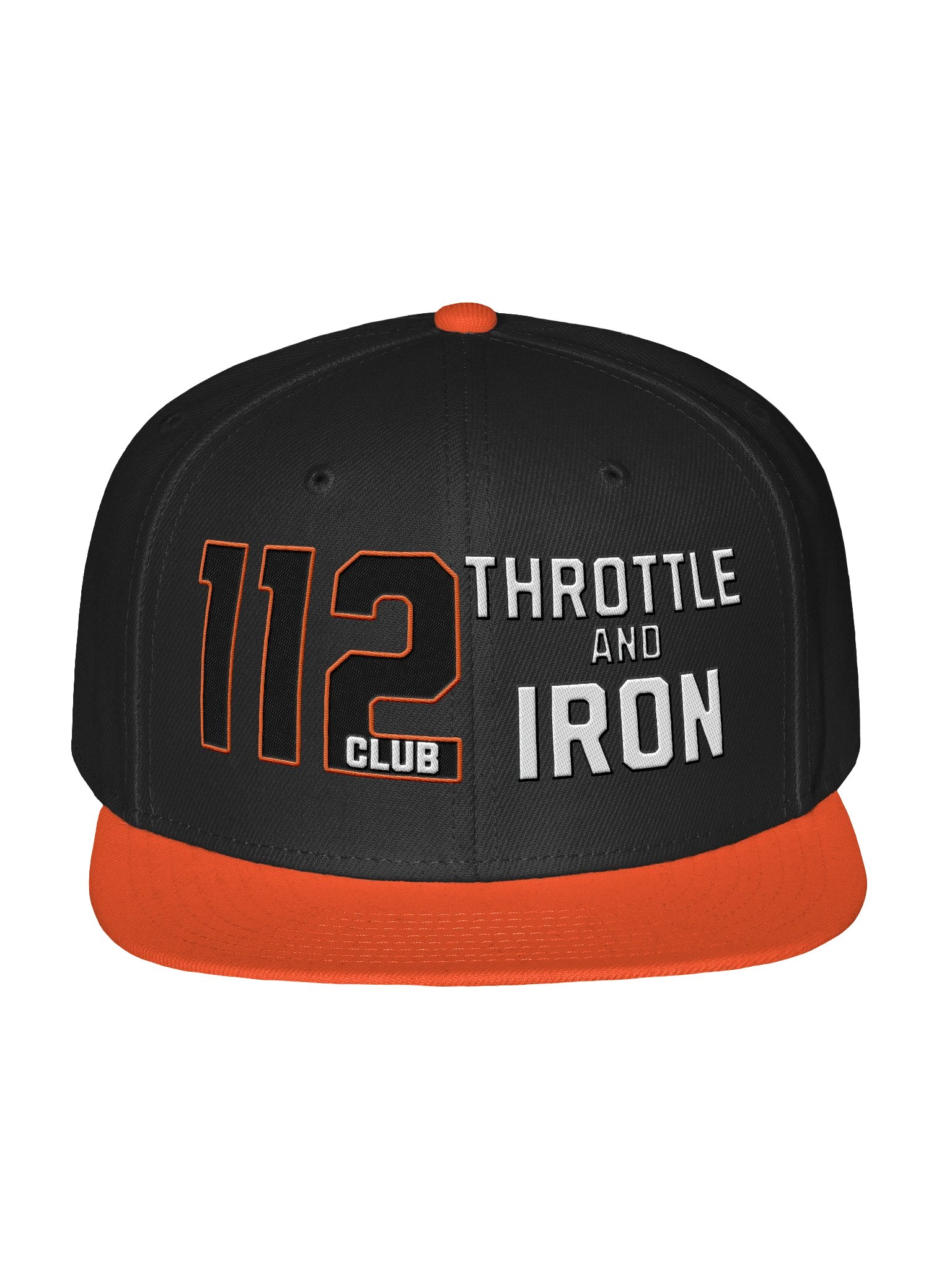 112 Club Throttle & Iron Snapback Hat — Orange Outline Edition product image (2)