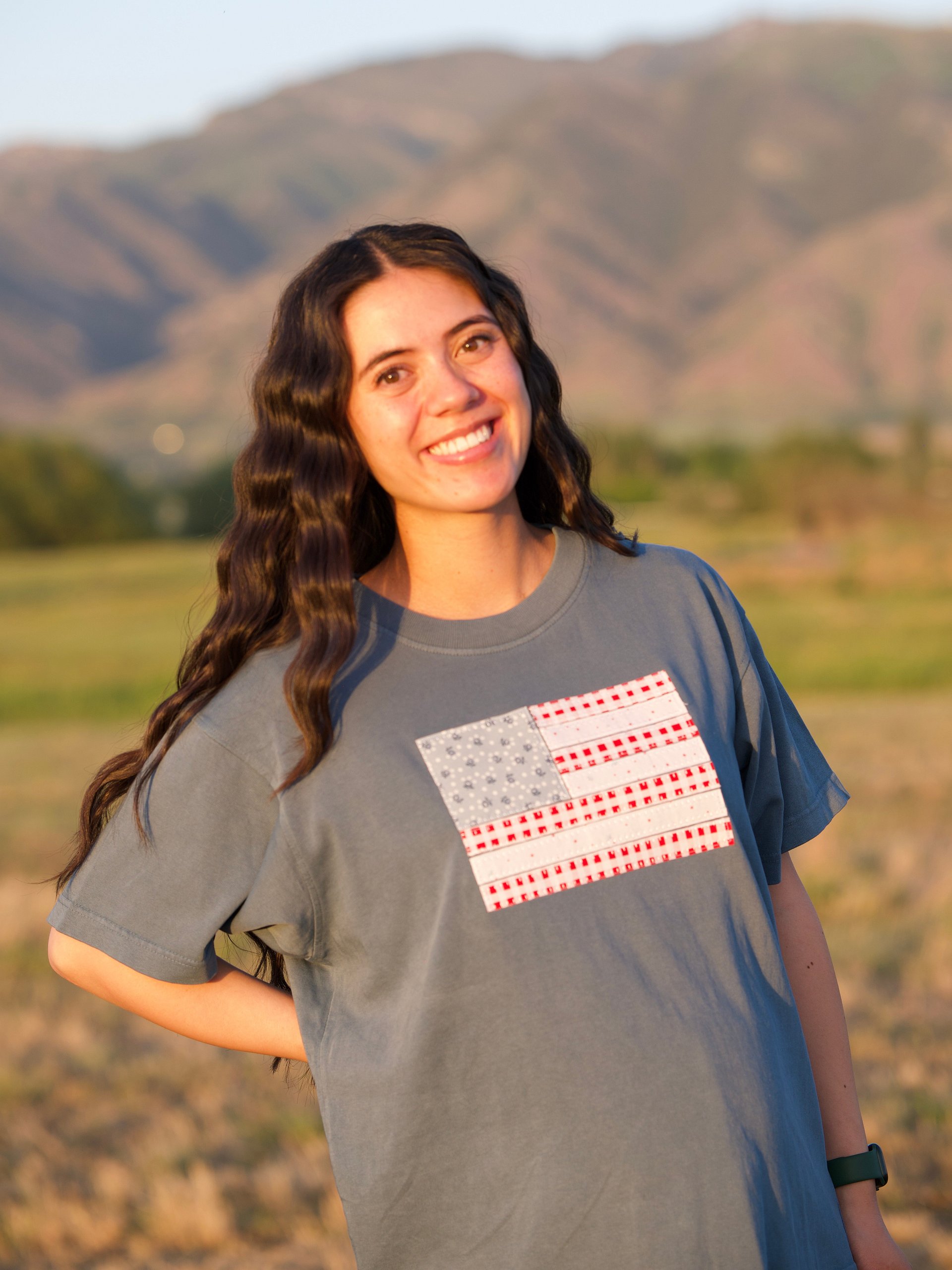 American Flag Fabric Applique Tee product image (4)