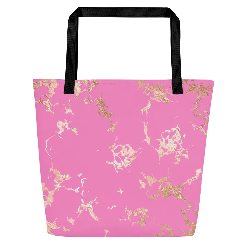 Pink Golden Marble All-Over Tote Bag product image (4)