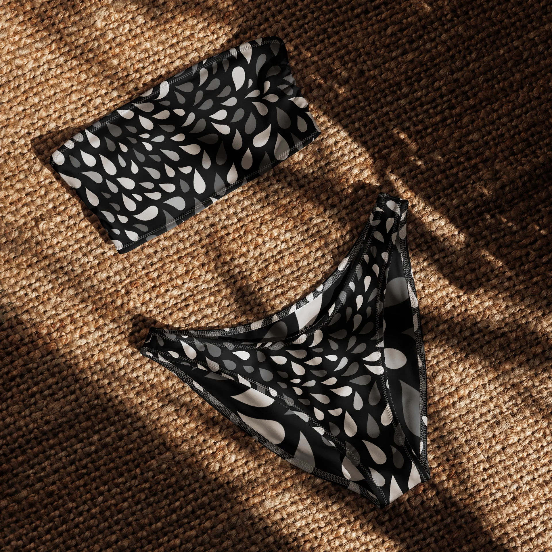 His House Womens Bandeau Bikini Set - Black Wave product image (6)