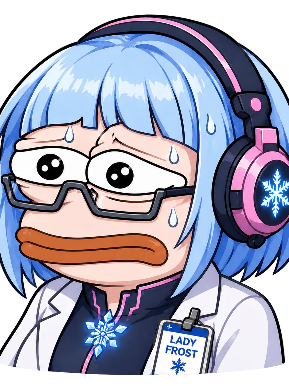 Lady Frost Pepe Emote - Die Cut Sticker product image (1)