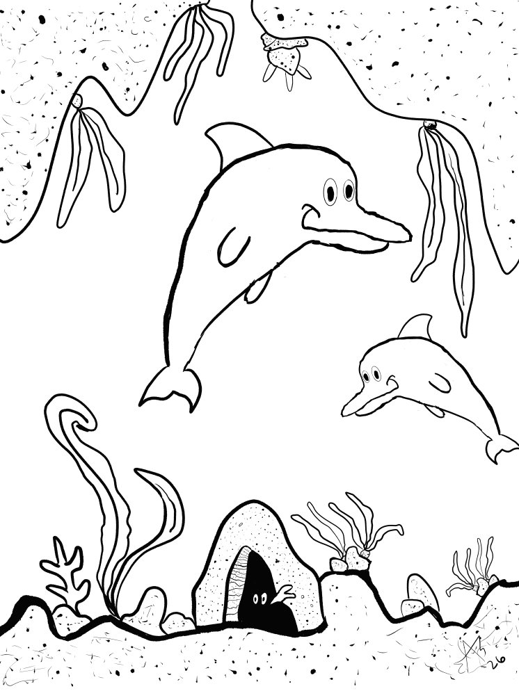 TSStechAngel's World - Dolphin coloring page product image (1)