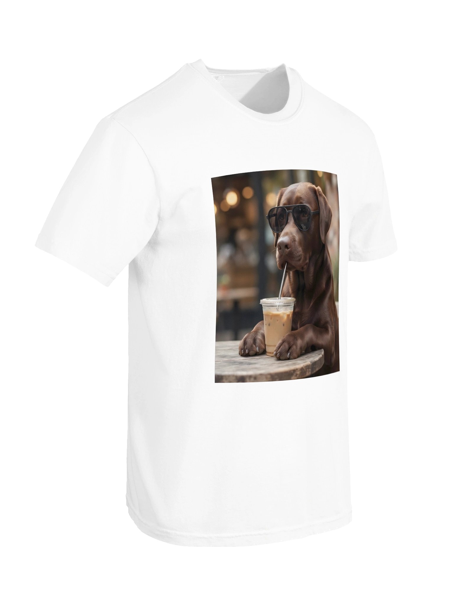 Chocolate Labrador T-Shirt | Cool Dog Wearing Sunglasses Shirt | Coffee Lover Dog Tee | Labrador Retriever Gift | Cute Dog Lover Shirt product image (2)