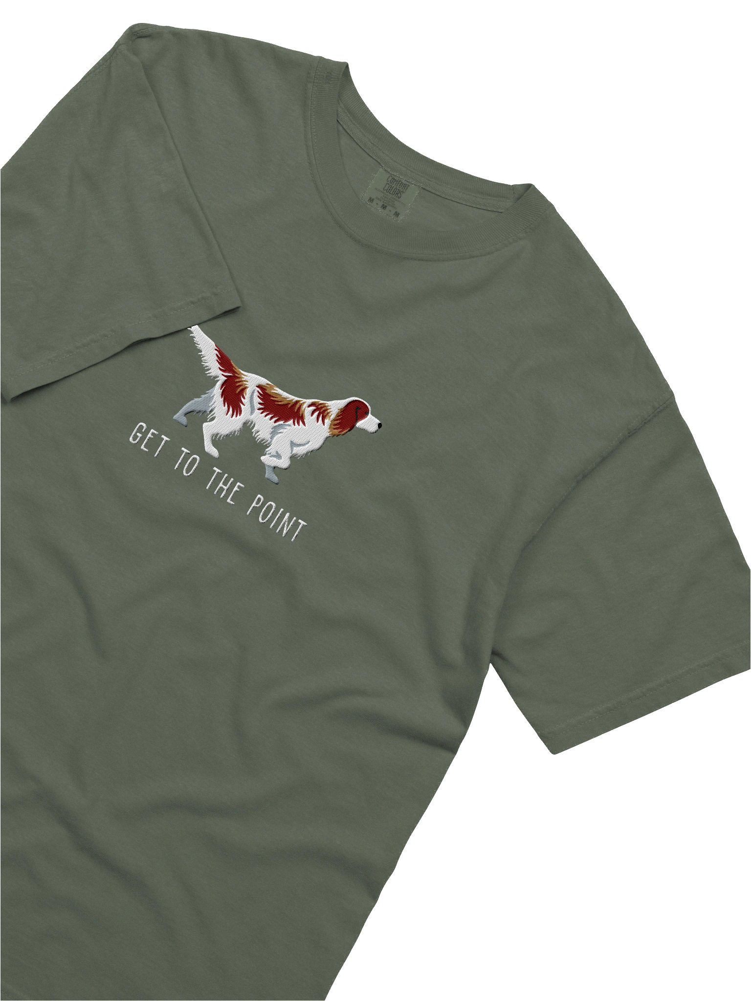 Get to the Point T-Shirt(Embroidered) of an Irish Red & White Setter product image (8)