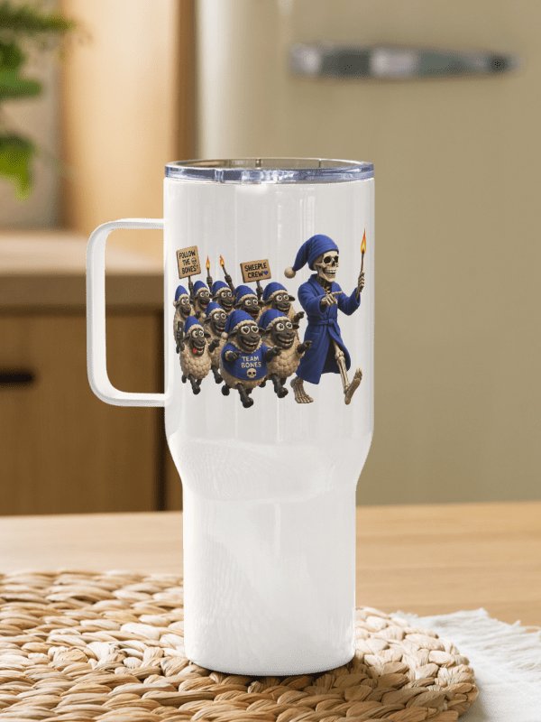 ''Sheeples Follow The Bones'' Travel Mug with a Handle product image (5)