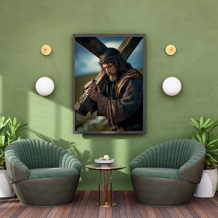 Jesus Carrying the Cross Wall Art | Christian Printable | Crucifixion Decor product image (2)