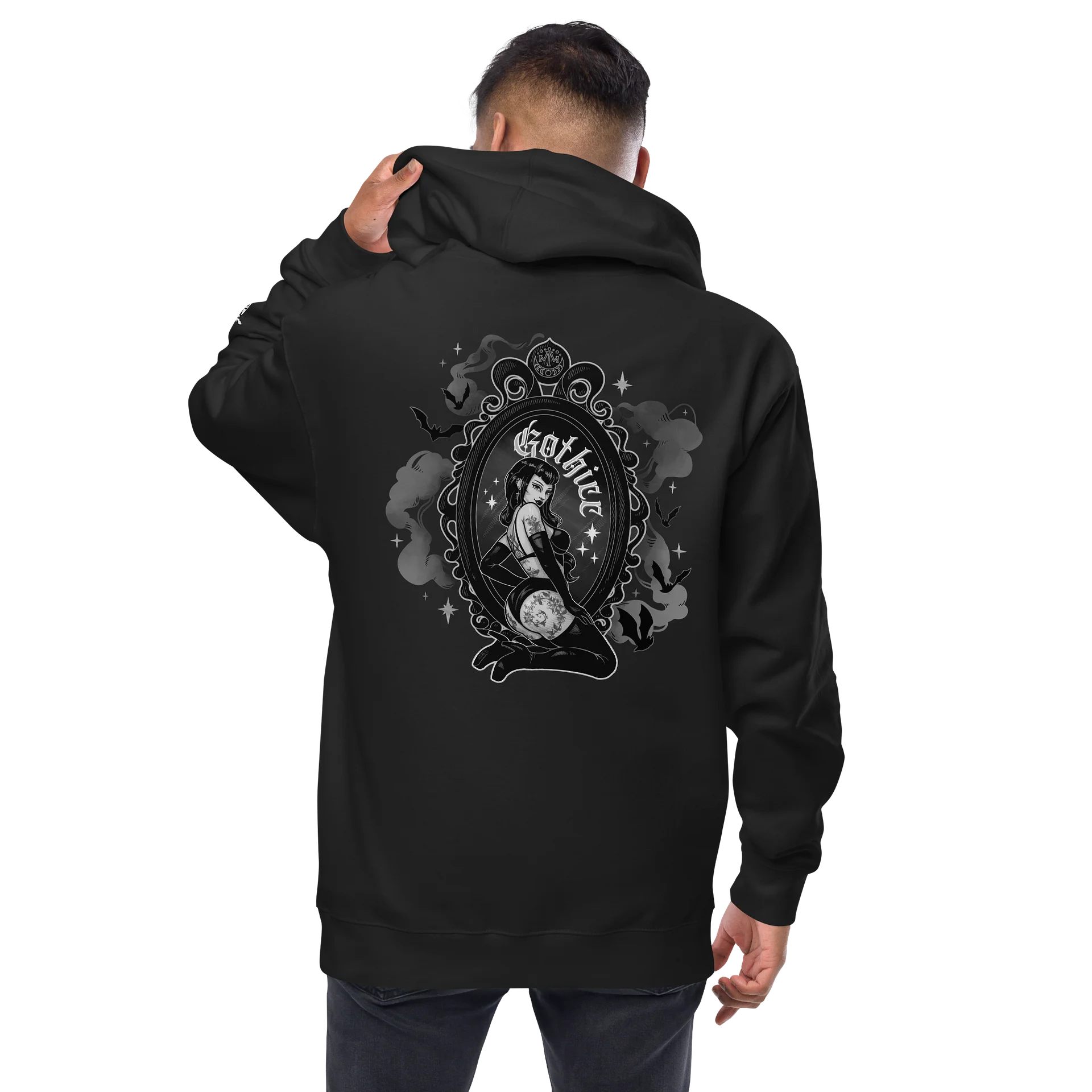 𝖌𝖔𝖙𝖍𝖎𝖈𝖈 fleece zip-up hoodie product image (2)