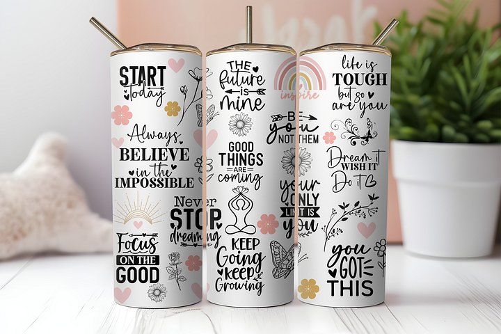 Inspirational Quotes Stainless Steel Tumbler product image (2)