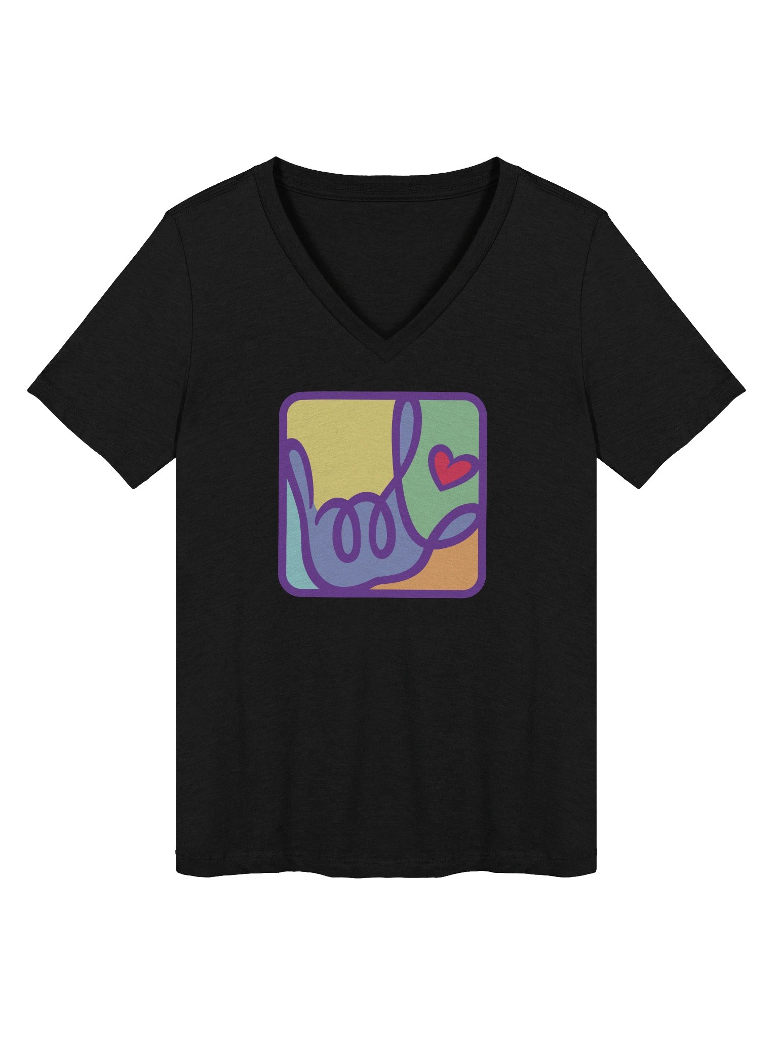 Womens Forever ILY Pastel Box V-Neck T-shirt product image (1)