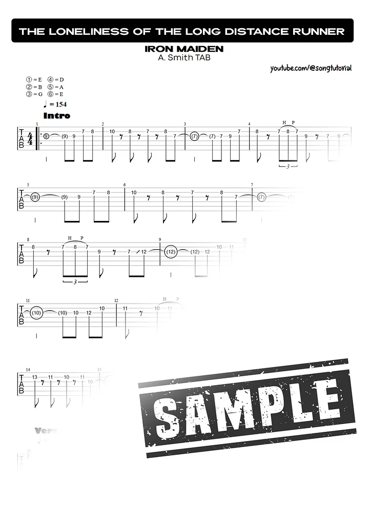 The Loneliness of the Long Distance Runner | PDF Tab + Guitar Pro | Iron Maiden product image (2)