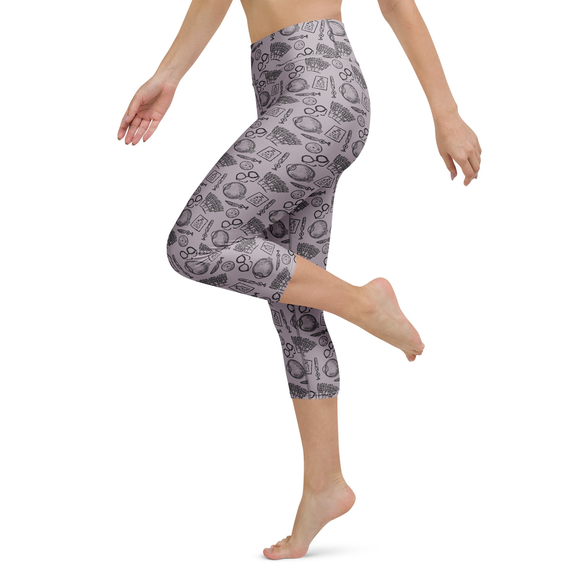 Ophthalmology Sketches High Waisted Capri Leggings product image (5)