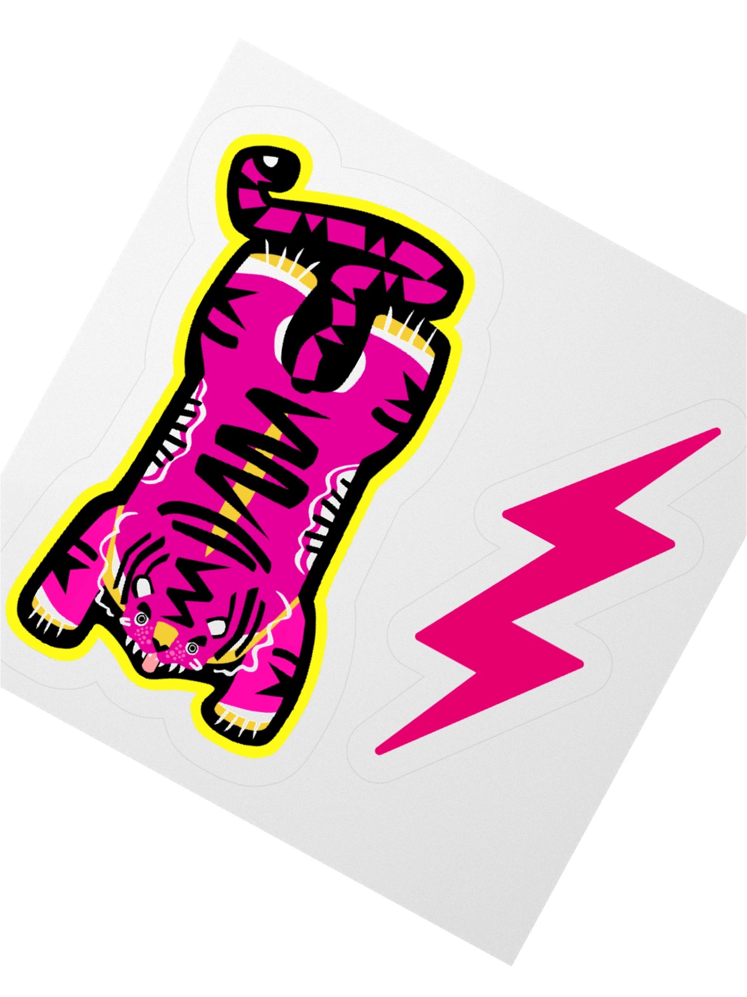 Pink and Yellow Tiger Sticker product image (1)