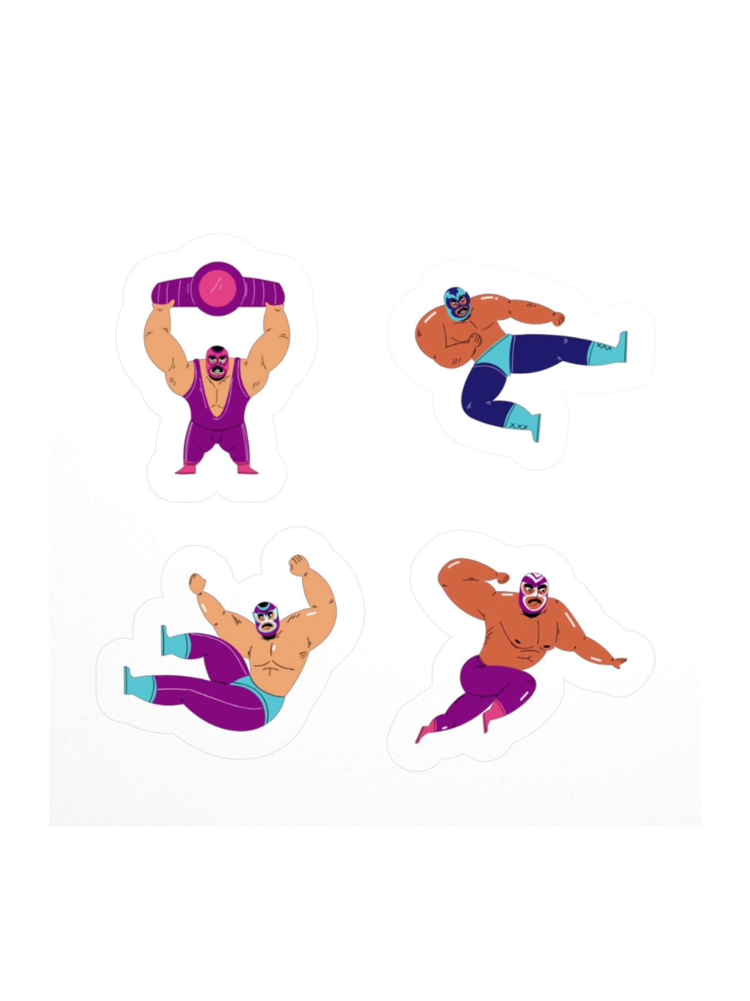 Luchador Kiss Cut Sticker Set product image (1)