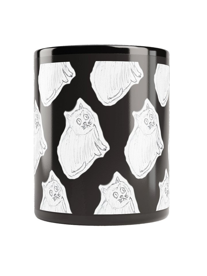 Sketch CPTSD Cat Pattern Black Glossy Mug by Lucky! product image (2)