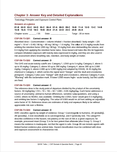 CSP 11 Domain 6 — Occupational Health and Applied Science: 150 Scenario-Based Practice Questions | 25 Questions per Topic | Detailed Explanations product image (4)