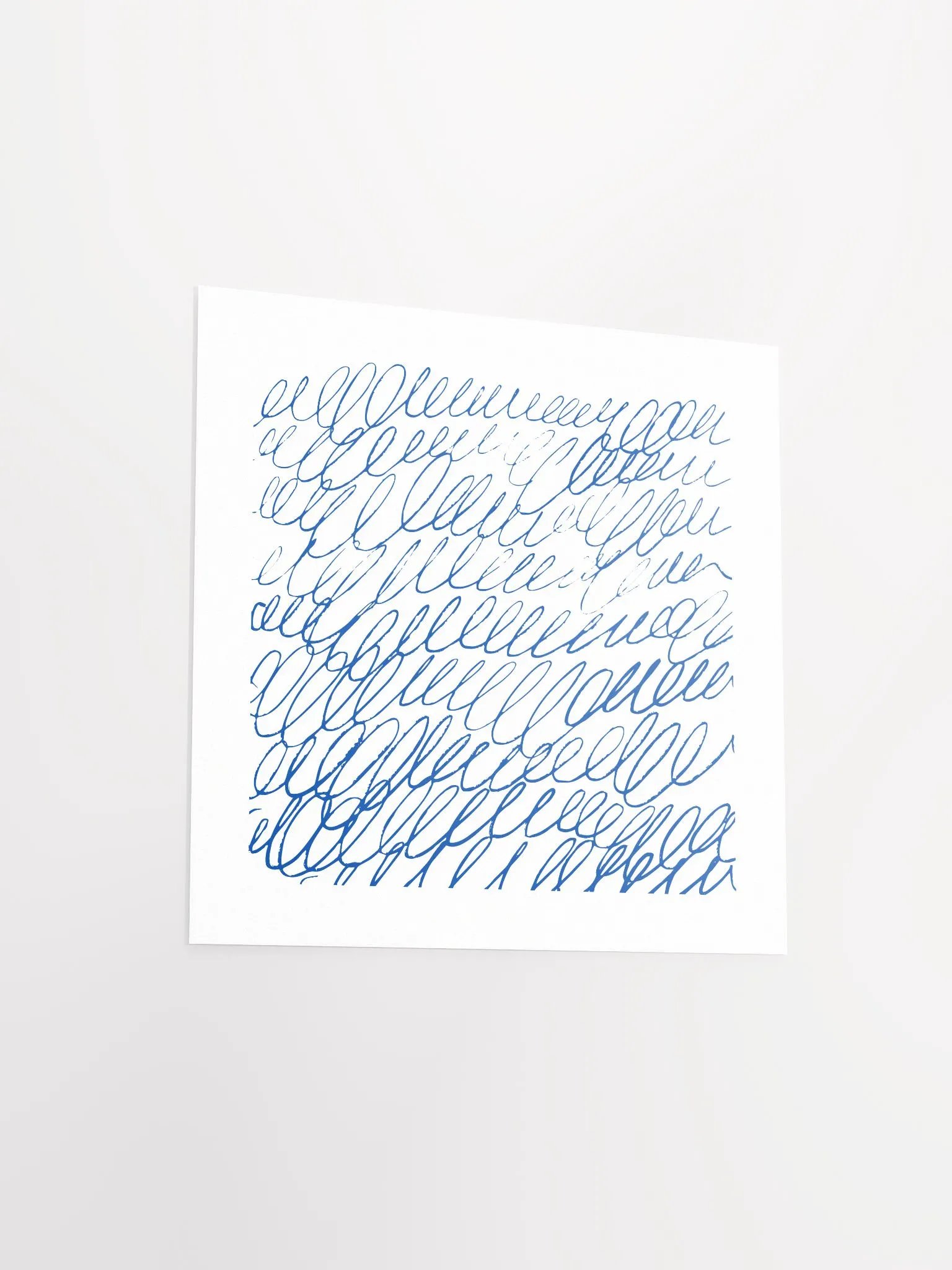 Blue Scribble Abstract Line Drawing Print product image (12)