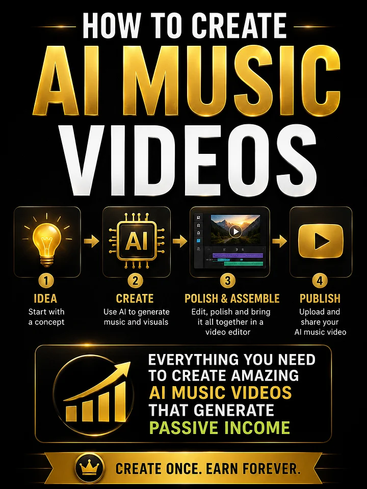 How to Create AI Music Videos - Downloadable Guide product image (1)