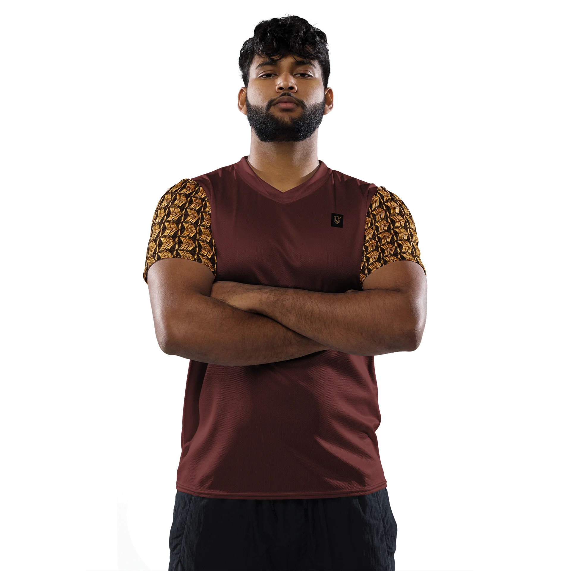 Lafate Store Designer Shirt Bronze Metal-Burgundy product image (3)