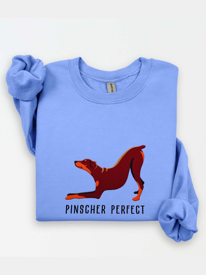Pinscher Perfect Sweatshirt(Embroidered) of a Doberman Pinscher(Red, Full Ears) product image (1)