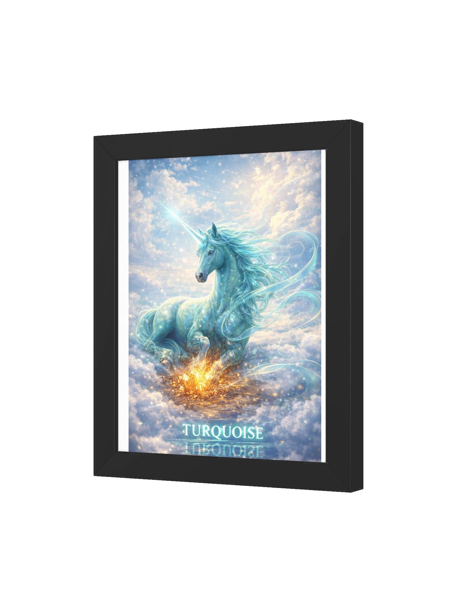 Turquoise Unicorn Framed Poster product image (103)